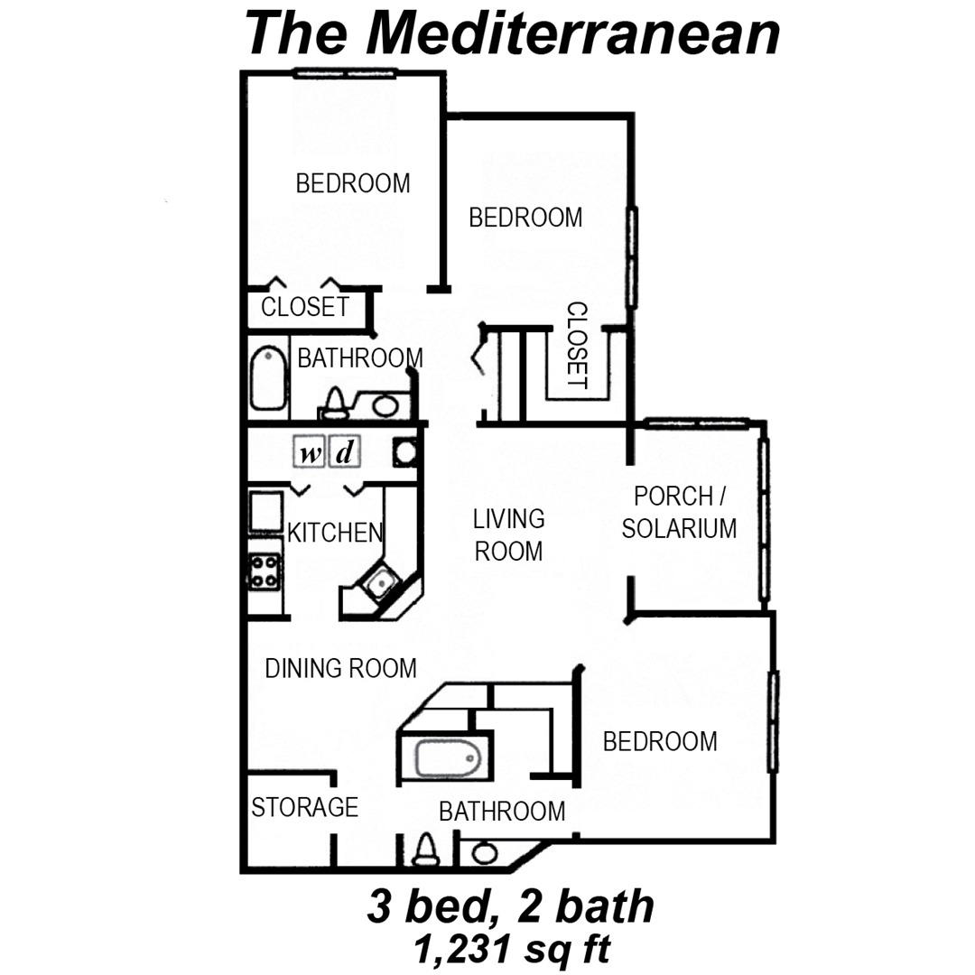 Waterway Village Greenacres Apartments Mediterranean Floorplan